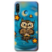 Huawei P30 Lite Kılıf Baskılı Kapak - Owl Bird Stars +Tam Kaplayan Mat Seramik