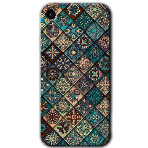 BeRa Aksesuar iPhone XR Kılıf Baskılı Kapak - Mat Mandala +Tam Kaplayan Mat Seramik