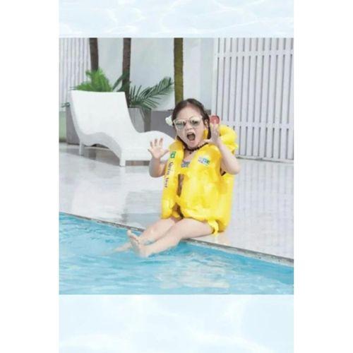 Şişme Sarı Renk ABC Desen 3-7 Yaş Deniz ve Havuz Şişme Yelek