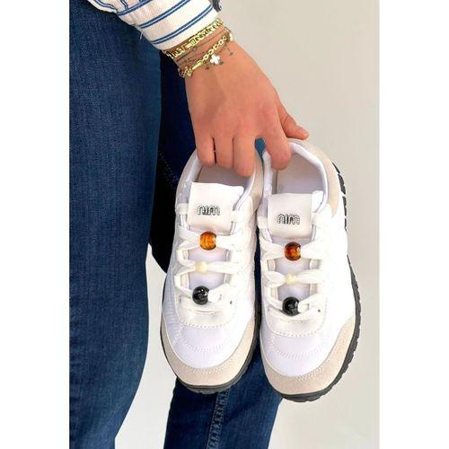 Tues Beyaz Nubuk Bağcıklı Spor Ayakkabı