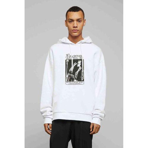 The Doors Live Hollywood Bowl Baskılı Beyaz Erkek Kapşonlu Sweatshirt