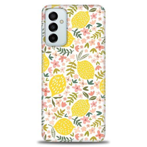 Samsung Galaxy M23 Kılıf HD Baskılı Kılıf - Limon ve Çiçekler + Tam Ekran Koruyucu