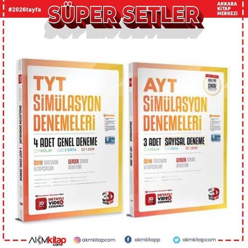 3D Yayınları TYT ve AYT Sayısal Deneme Seti 2 Kitap