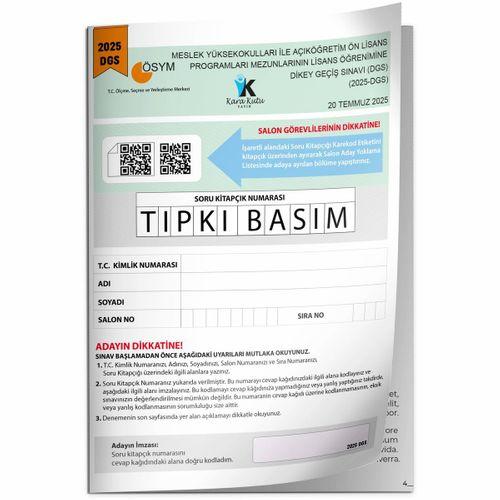 2025 DGS Sayısal-Sözel-TM Tıpkı Basım Çıkmış Soru ÖSYM Kitapçığı Dijital Çözümlü Türkiye Geneli