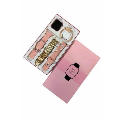Akıllı Saat 3 Kordonlu Ve Aksesuarlı Bayanlar Için Şık Rose Renk