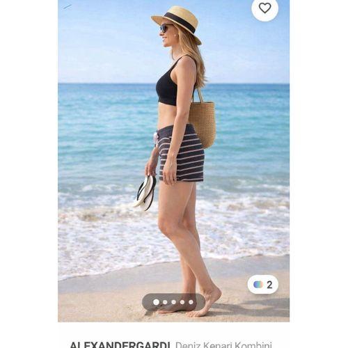 ALEXANDERGARDI Cepli Çizgili Mini Kadın Şort