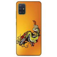 Samsung Galaxy A51 Kılıf Dragons (28) Arka Kapak Tatoo Sarı Ejderha