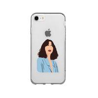 iPhone 8 Mavi Gömlekli Desenli Premium Şeffaf Silikon Kılıf