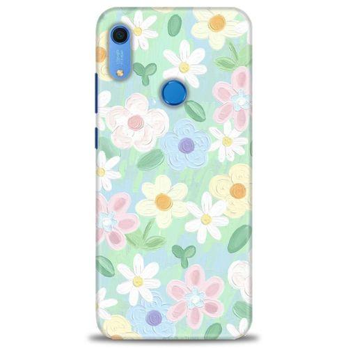 Huawei Y6S Kılıf HD Baskılı Kılıf - Çiçekk + Tam Ekran Koruyucu