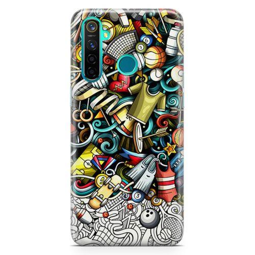 Realme 5 Pro Kılıf Fitness Doodle Arka Kapak Koruma Desenli Full Koruyucu