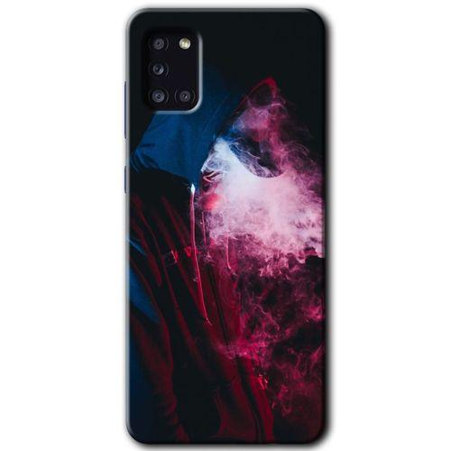Samsung Galaxy A31 Kılıf Baskılı Kapak - Smoke-Man +Tam Kaplayan Mat Seramik