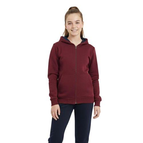 Bordo Fermuarlı Kapüşonlu Cepli Kız Erkek Sweatshirt BGL-ST04999