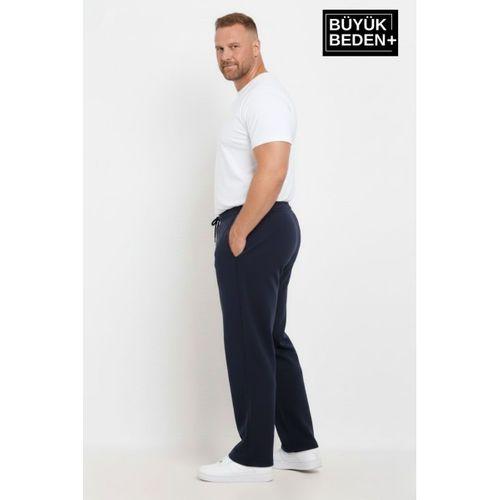 Erkek Büyük Beden Rahat Kalıp Paça Reçmeli İnce Eşofman Altı SPR26BEA952