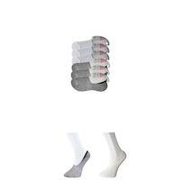 Gri Ve Beyaz Kadın Babet Çorap 6 Çift