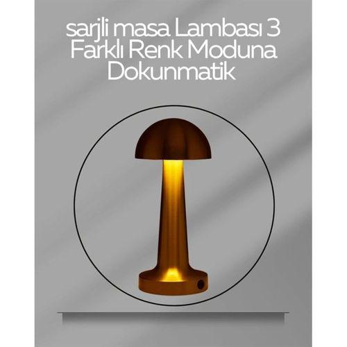 Usb Şarjlı Dokunmatik Led Masa Lambası – 3 Renk Modu & Dimmer