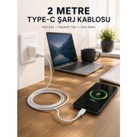 Hızlı Şarj Destekli 2 Metre Type-c Kablo