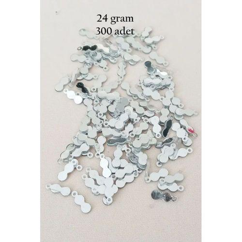 Oya Abiye Bileklik Kolye Pleksi Metalik Plastik Pul Gümüş Renk 24 gram 300 adet - BNC568