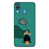 Samsung Galaxy A40 Kılıf Depresyon (11) Tam Koruma Siyah Gri