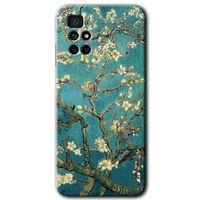 Redmi 10 Kılıf HD Desen Baskılı Arka Kapak - Almond Blossom + Kırılmaz Cam