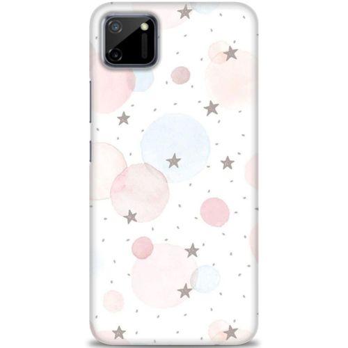 Realme C11 Kılıf HD Baskılı Kılıf - Yıldız Puantiye + Tam Ekran Koruyucu