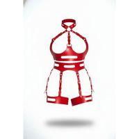 Kırmızı Jartiyer Harness Deri Ayarlanabilir Tokalı Vücut Kemerleri - Brf1302