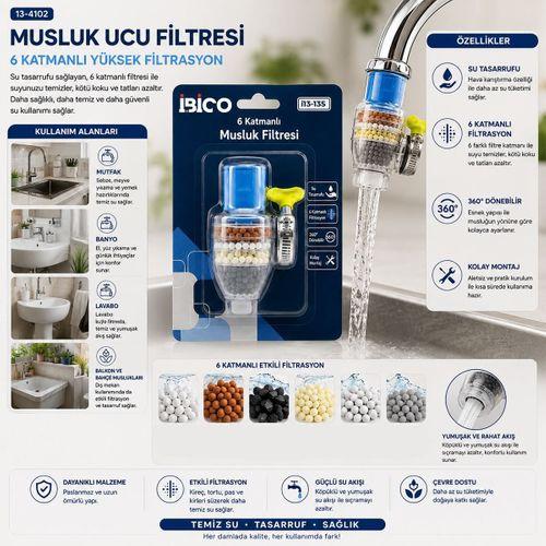 Musluk Ucu Filtre 6 Katmanlı 360° (16-19mm Uyumlu)