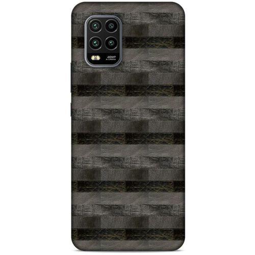 Xiaomi Mi 10 Lite Kılıf Patchwork (23) Ultra Koruma Kılıfı Siyah Gri