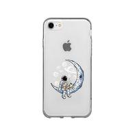 iPhone 8 Astronot Tasarımlı Premium Şeffaf Silikon Kılıf