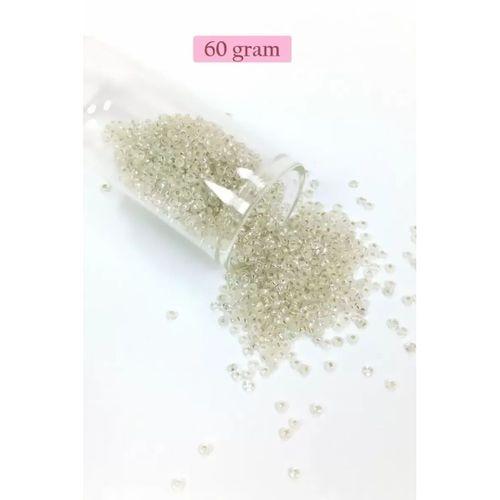 Dökme Cam Kum Boncuk (11/0) 2 mm - 60 Gram -  Şeffaf - BNC069