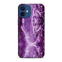 Mermer Desenli (18) Tema Telefon Kılıfları Mor Apple iPhone 12 Mini Kılıf