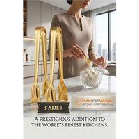 Inês Gold 3'lü Paslanmaz Çelik Mini Şeker Maşası Seti 12cm 722952