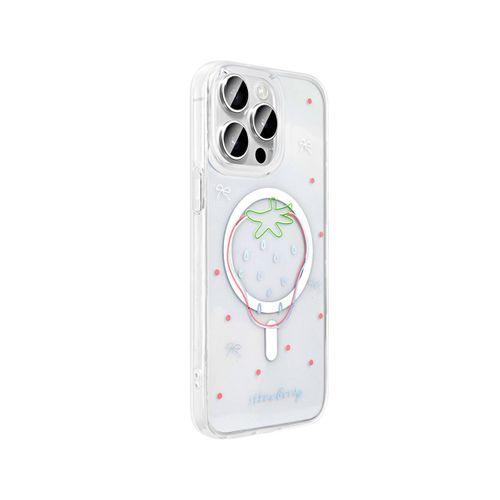 Apple iPhone 15 Pro Kılıf M-Safe Şarj Özellikli Şeffaf Zore Folk Sert Kapak
