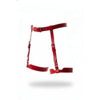 Kırmızı Jartiyer Harness Deri Ayarlanabilir Tokalı Bacak Aksesuarı - Brf133
