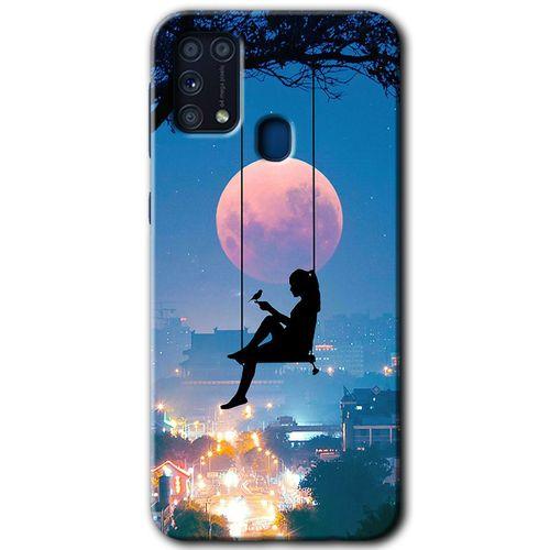 Galaxy M31 Kılıf HD Desen Baskılı Arka Kapak - Yalnız Kadın + Kırılmaz Cam