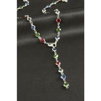 Yuvarlak Zirkon Taşlı Y Kolye