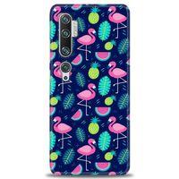Xiaomi Mi Note 10 Pro Kılıf HD Baskılı Kılıf - Flamingo Ananas + Tam Ekran Koruyucu