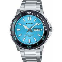 Casio MTD-125D-2A3VDF Quartz Çelik Gri Turkuaz Kadran 10 ATM 46 mm Erkek Kol Saati