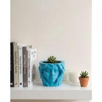 Sanatsal Kadın Yüzü Ağaç Detaylı 3d Baskı Dekoratif Vazo Saksı