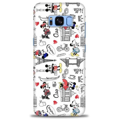Samsung Galaxy S8 Kılıf HD Baskılı Kılıf - Mickey Şehirde + Tam Ekran Koruyucu