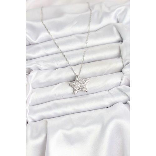 316L Çelik Zincir Gümüş Renk Yıldız Model Kadın Kolye