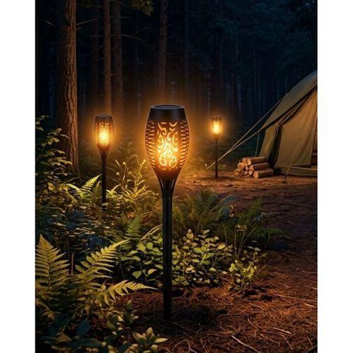 Alev Efektli Solar Bahçe Lambası Su Geçirmez Sensörlü Led Dış Mekan Aydınlatma
