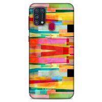 Samsung Galaxy M31 Kılıf Pastel Renkler (21) Koruyucu Kapak Yeşil Kırmızı
