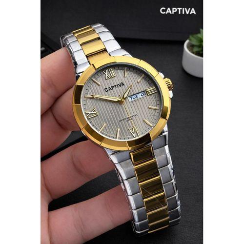 Captiva Bileklik Hediyeli Çelik Kordon Haftanın Günü Ve Takvimli Kadran Erkek Kol Saati CT.M.001.M4