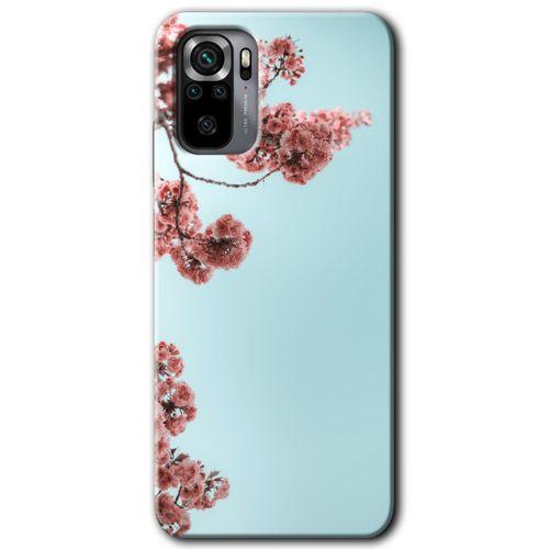 MRCİLETİSİM Xiaomi Redmi Note 10s Kılıf Kapak - Japon Çiçeği +Hayalet Ekran Yandan Gözükmez