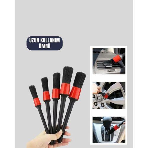 5 Boy Fırçalı Araba Temizlik Seti-derin Temizlik Sağlayan Yumuşak Fırçalar