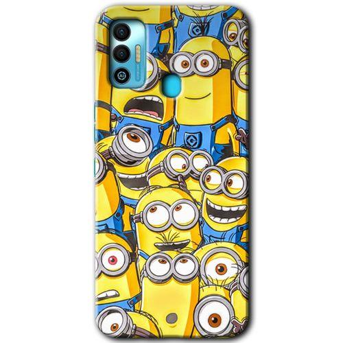 Tecno Spark 7T HD Baskılı Kılıf + 9D Tam Ekran Koruyucu - Minion Ordusu