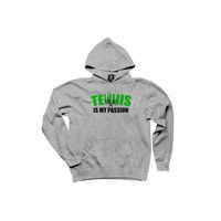 Tennis is My Passion Gri Kapşonlu Sweatshirt Hoodie
