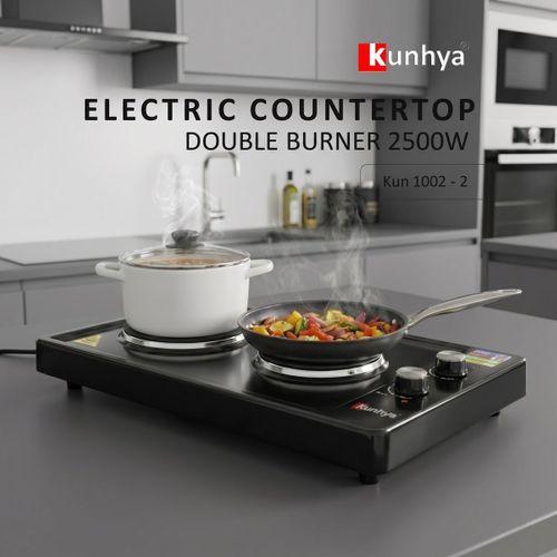 Kunhya İki Gözlü Elektrikli Ocak Siyah Emaye | İkili Elektrikli Ocak