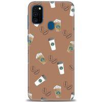 Samsung Galaxy M21 Kılıf HD Baskılı Kılıf - Kahveler + Tam Ekran Koruyucu