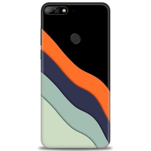 Huawei Y7 2018 Kılıf HD Baskılı Kılıf - Siyah + Tam Ekran Koruyucu